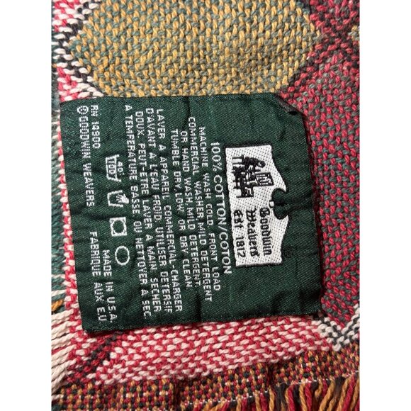 Vintage Golf Scene Cotton Throw Blanket Fringed Edges Sports Decor USA Made - Picture 6 of 10